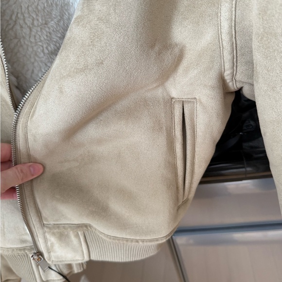 Zara Sherpa Suede Bomber/Aviator Jacket - Picture 8 of 8
